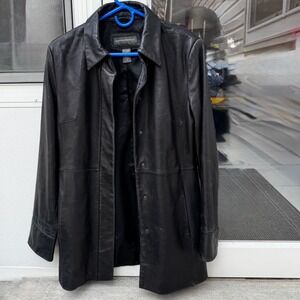 Women's Banana Republic Black Leather Jacket, Size Medium - Great Condition!